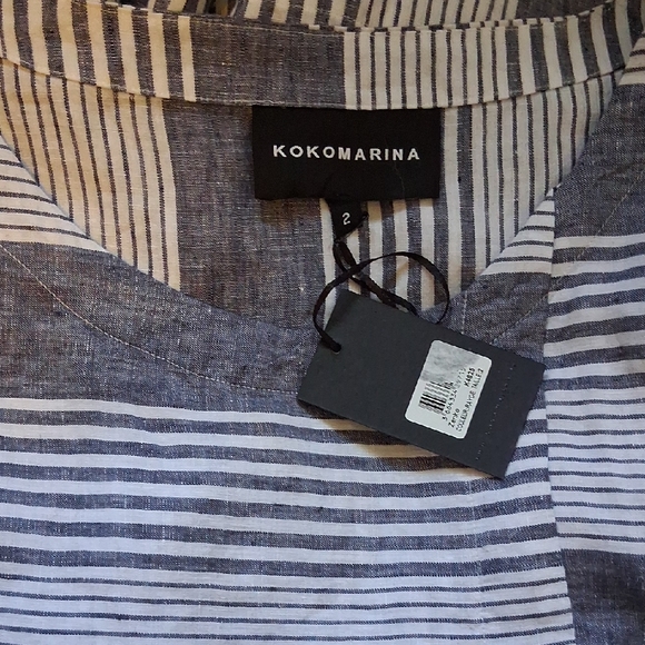 Kokomarina Dresses & Skirts - Kokomarina Women's Blue Striped Midi Dress